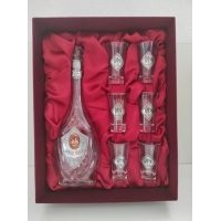 DÍSZDOBOZ 1 üveg+6 vodkás pohárral 75ml  BORDÓ